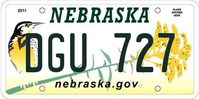 NE license plate DGU727