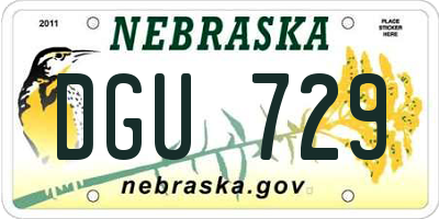 NE license plate DGU729