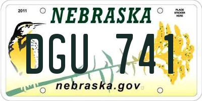 NE license plate DGU741