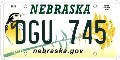 NE license plate DGU745