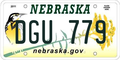 NE license plate DGU779