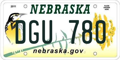 NE license plate DGU780