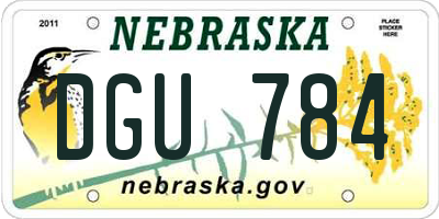 NE license plate DGU784