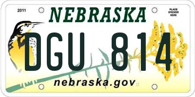 NE license plate DGU814