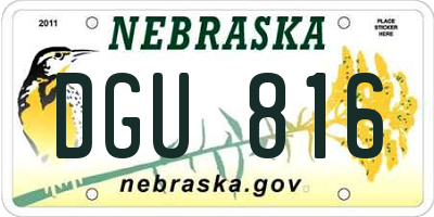NE license plate DGU816