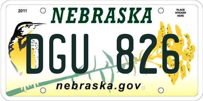 NE license plate DGU826