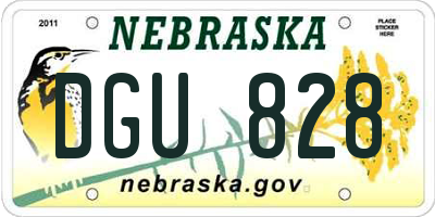 NE license plate DGU828