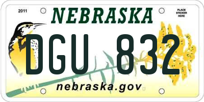 NE license plate DGU832