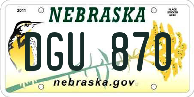 NE license plate DGU870
