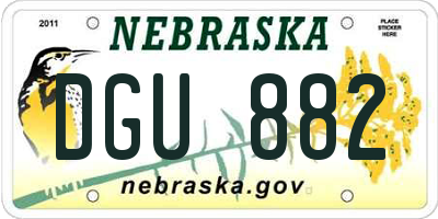NE license plate DGU882