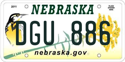 NE license plate DGU886