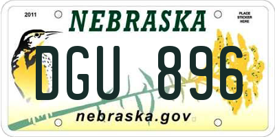 NE license plate DGU896