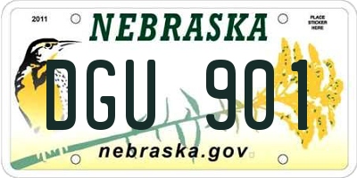 NE license plate DGU901