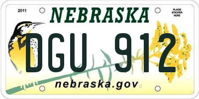 NE license plate DGU912