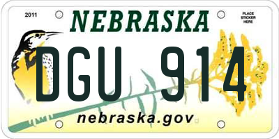 NE license plate DGU914