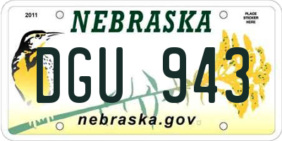 NE license plate DGU943