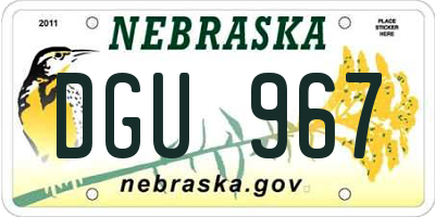 NE license plate DGU967