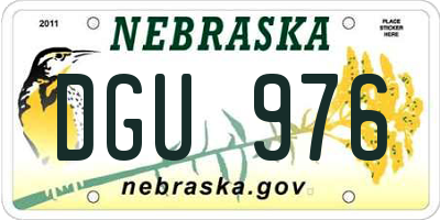 NE license plate DGU976