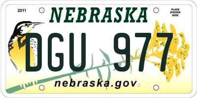 NE license plate DGU977