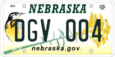 NE license plate DGV004