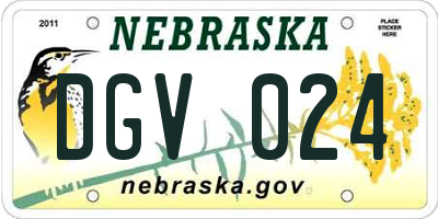 NE license plate DGV024