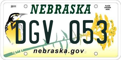 NE license plate DGV053