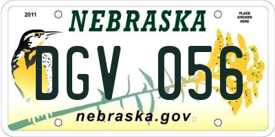 NE license plate DGV056