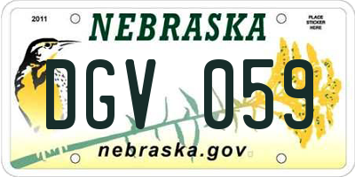 NE license plate DGV059