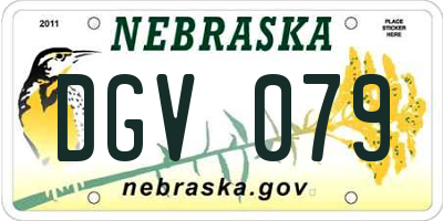 NE license plate DGV079