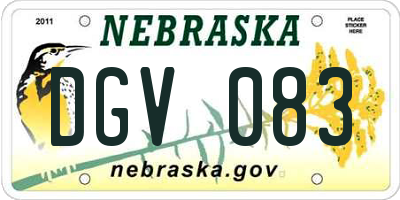 NE license plate DGV083