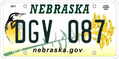 NE license plate DGV087
