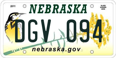 NE license plate DGV094