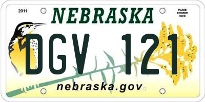 NE license plate DGV121