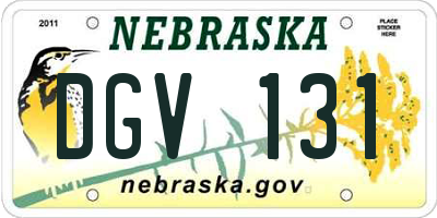 NE license plate DGV131