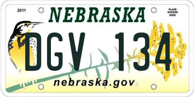NE license plate DGV134