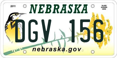 NE license plate DGV156