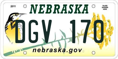 NE license plate DGV170