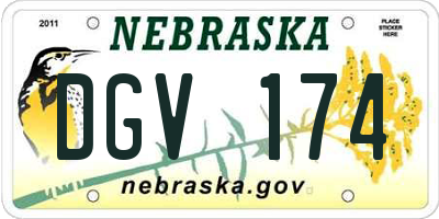 NE license plate DGV174