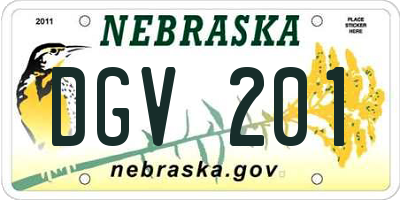 NE license plate DGV201