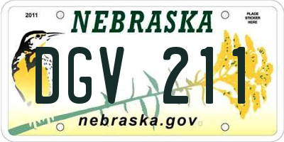 NE license plate DGV211