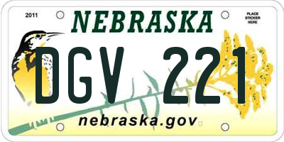 NE license plate DGV221