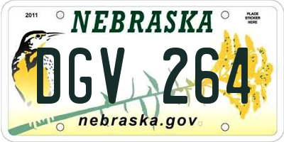 NE license plate DGV264