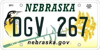 NE license plate DGV267