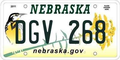 NE license plate DGV268