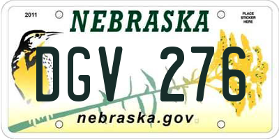 NE license plate DGV276