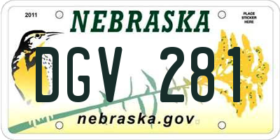 NE license plate DGV281