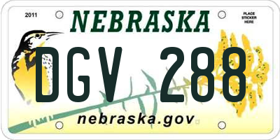 NE license plate DGV288