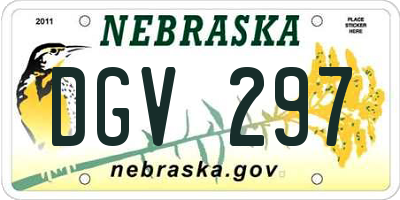 NE license plate DGV297