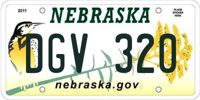 NE license plate DGV320