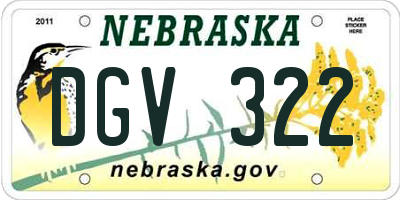 NE license plate DGV322